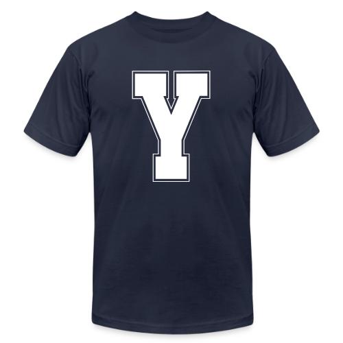 White Letter Y – Varsity Alphabet Monogram - Unisex Jersey T-Shirt by Bella + Canvas
