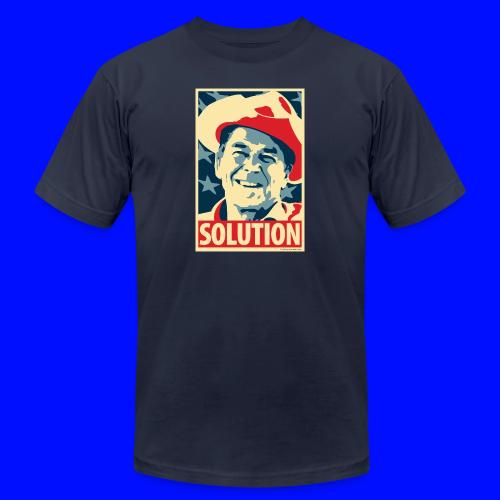 Reagan: Solution - Obama Poster Parody - Unisex Jersey T-Shirt by Bella + Canvas