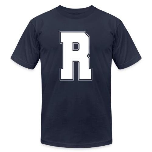 White Letter R – Varsity Alphabet Monogram - Unisex Jersey T-Shirt by Bella + Canvas