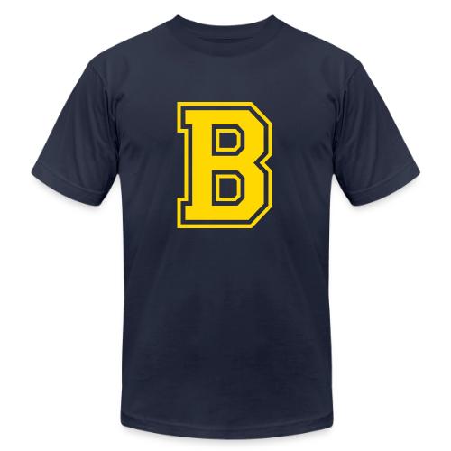 Letter B – Capital Athletic Alphabet Monogram - Unisex Jersey T-Shirt by Bella + Canvas