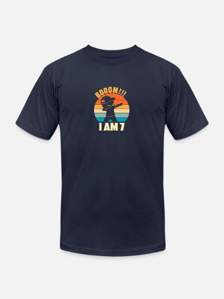BOOOM I AM 7 - Unisex Jersey T-Shirt by Bella + Canvas - navy