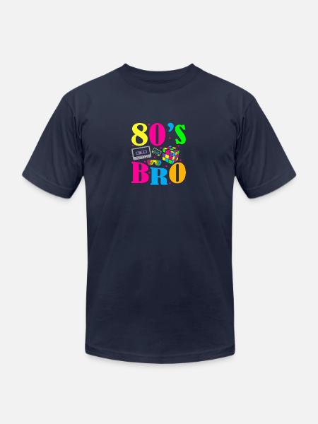 80s bro - Unisex Jersey T-Shirt by Bella + Canvas - navy
