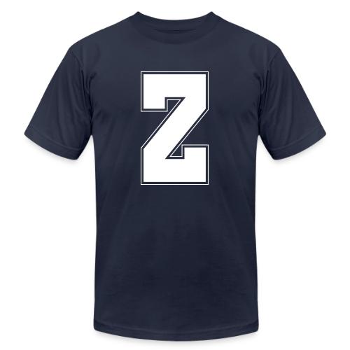 White Letter Z – Varsity Alphabet Monogram - Unisex Jersey T-Shirt by Bella + Canvas