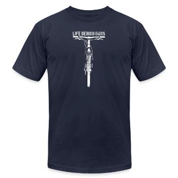 Life behind bars bicycle bicycling bike cycling - Unisex Jersey T-Shirt by Bella + Canvas - navy - Front - Jose (178cm)