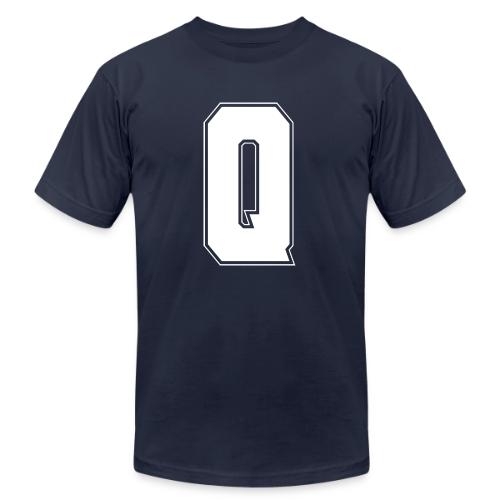 White Letter Q – Varsity Alphabet Monogram - Unisex Jersey T-Shirt by Bella + Canvas