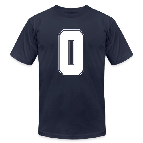 White Number 0 – Varsity Font - Unisex Jersey T-Shirt by Bella + Canvas