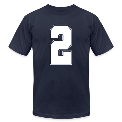 White Number 2 – Varsity Font - Unisex Jersey T-Shirt by Bella + Canvas