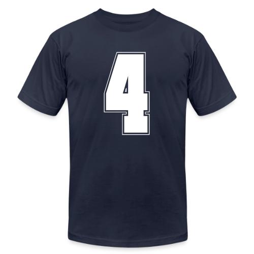 White Number 4 – Varsity Font - Unisex Jersey T-Shirt by Bella + Canvas