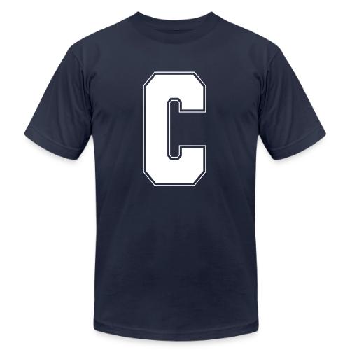 White Letter C – Varsity Alphabet Monogram - Unisex Jersey T-Shirt by Bella + Canvas