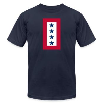 Blue Star Mother Military Service Flag - 4 stars - Unisex Jersey T-Shirt by Bella + Canvas - navy - Front - Jose (178cm)