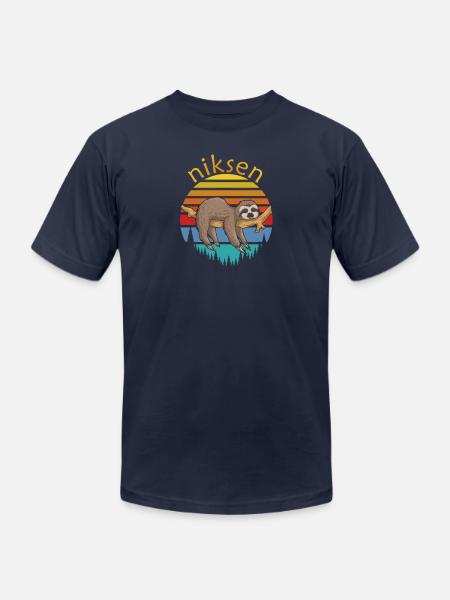 Niksen Dutch Concept Of Doing Nothing - Retro - Unisex Jersey T-Shirt by Bella + Canvas - navy