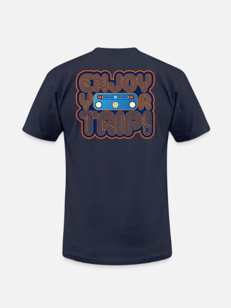 Volkswagen VW Enjoy Your Trip Lettering - Unisex Jersey T-Shirt by Bella + Canvas - navy