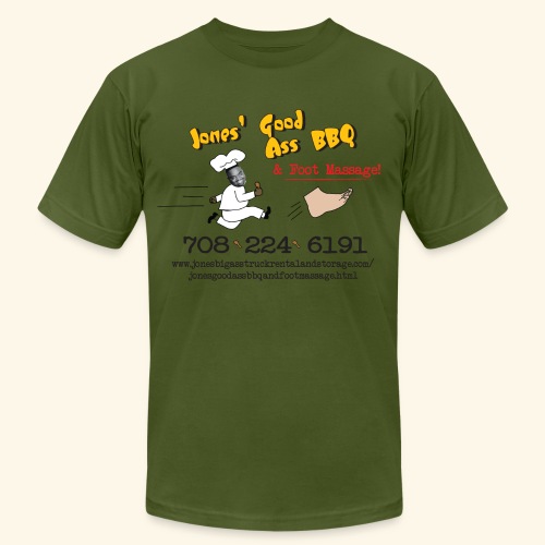Jones Good Ass BBQ and Foot Massage logo - Unisex Jersey T-Shirt by Bella + Canvas