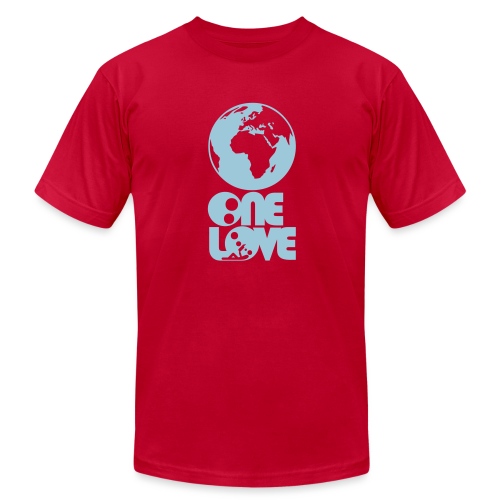 ONE LOVE : think global - Unisex Jersey T-Shirt by Bella + Canvas