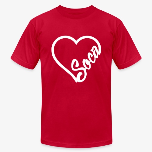 SocaHeart - WHITE - Unisex Jersey T-Shirt by Bella + Canvas