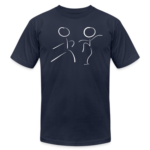 Tai Chi Stick Figures in White - Unisex Jersey T-Shirt by Bella + Canvas
