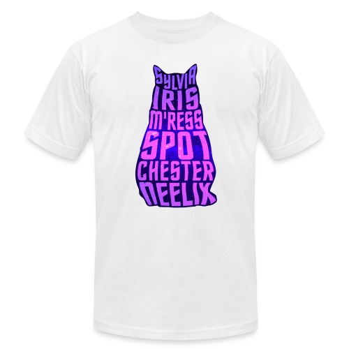 Trek Cats (pink and purple letters) - Unisex Jersey T-Shirt by Bella + Canvas