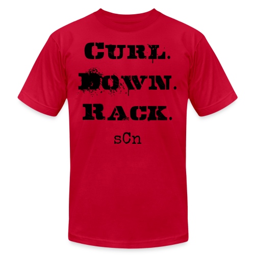 Curl.Down.Rack. - Unisex Jersey T-Shirt by Bella + Canvas