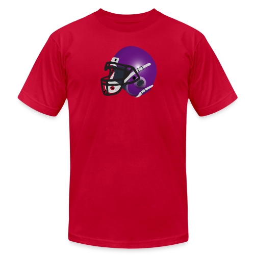 purple footbal lhelmet - Unisex Jersey T-Shirt by Bella + Canvas