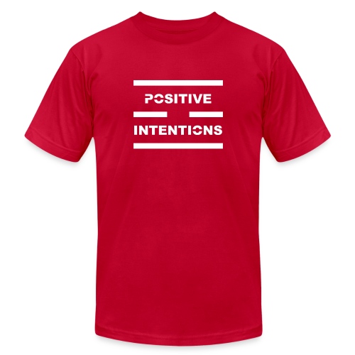Positive Intentions White Lettering - Unisex Jersey T-Shirt by Bella + Canvas