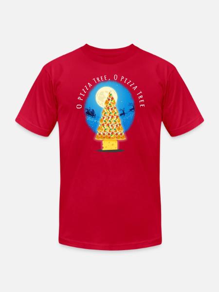 O pizza tree, O pizza tree - Unisex Jersey T-Shirt by Bella + Canvas - red