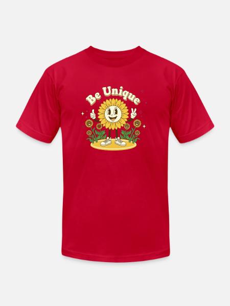 Be Unique Sunflower Hero - Unisex Jersey T-Shirt by Bella + Canvas - red