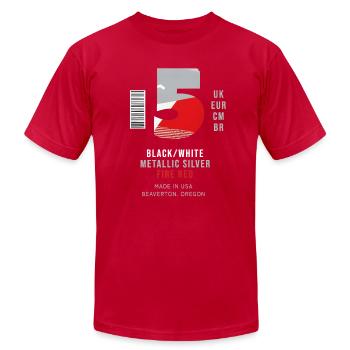 Sneaker Label  - Unisex Jersey T-Shirt by Bella + Canvas - red - Front - Jose (178cm)