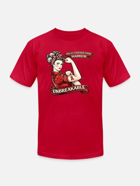 Unbreakable Polycythemia Vera Warrior - Unisex Jersey T-Shirt by Bella + Canvas - red