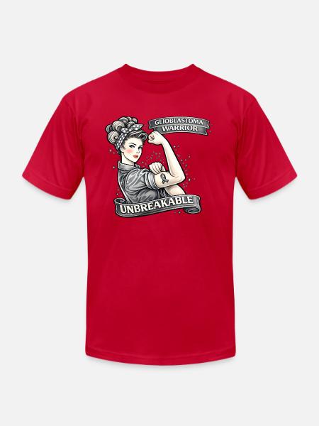 Glioblastoma Warrior: Unbreakable - Unisex Jersey T-Shirt by Bella + Canvas - red