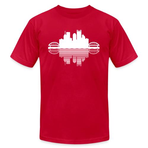 Pittsburgh Skyline Reflection - Unisex Jersey T-Shirt by Bella + Canvas