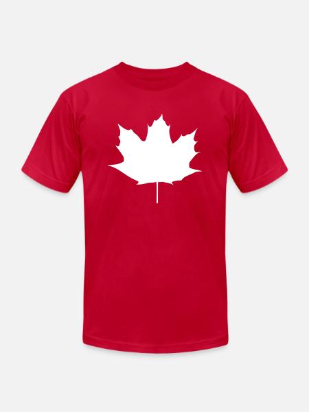 Maple Leaf - Unisex Jersey T-Shirt by Bella + Canvas - red