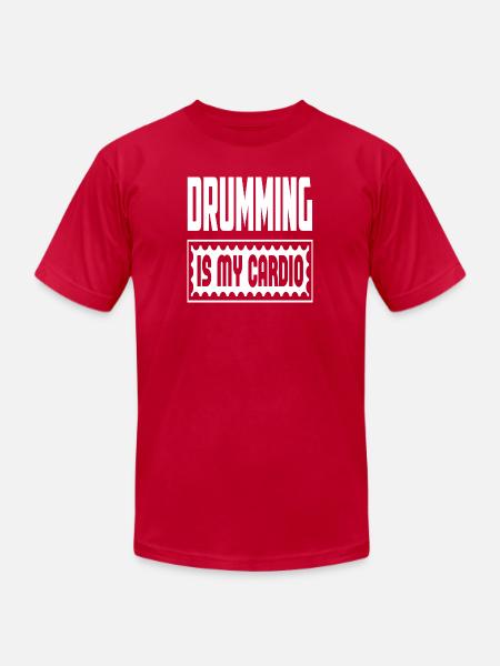 Drumming Is My Cardio - Unisex Jersey T-Shirt by Bella + Canvas - red