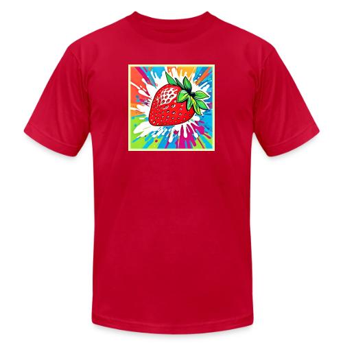 Vibrant Strawberry Artwork - Unisex Jersey T-Shirt by Bella + Canvas