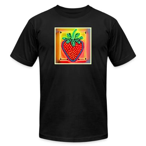 Colorful Strawberry Neon Glow - Unisex Jersey T-Shirt by Bella + Canvas