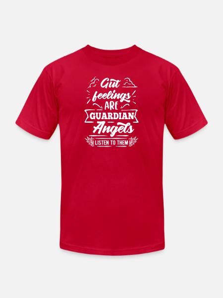 Gut Feelings Are Guardian Angels - Unisex Jersey T-Shirt by Bella + Canvas - red