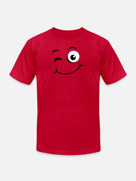 Happy face - Unisex Jersey T-Shirt by Bella + Canvas - red