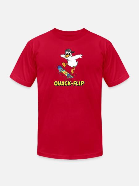 Funny Duck Skater - Unisex Jersey T-Shirt by Bella + Canvas - red