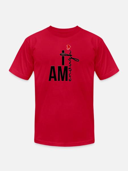 custom design I am Enough - Unisex Jersey T-Shirt by Bella + Canvas - red