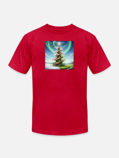United Seasons Christmas Spiral Tree - Unisex Jersey T-Shirt by Bella + Canvas - red