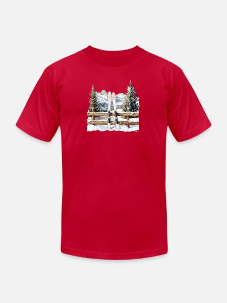 Alpine Ski Rest - Unisex Jersey T-Shirt by Bella + Canvas - red