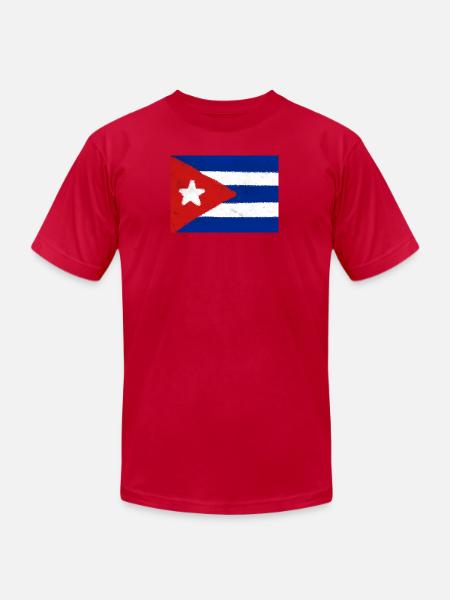 Cuban flag  - Unisex Jersey T-Shirt by Bella + Canvas - red