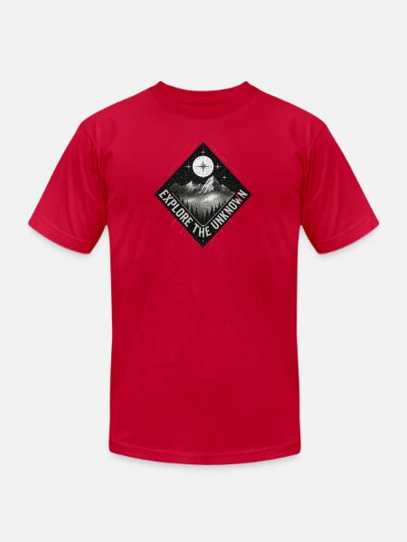 Explore the Unknown Patch - Unisex Jersey T-Shirt by Bella + Canvas - red