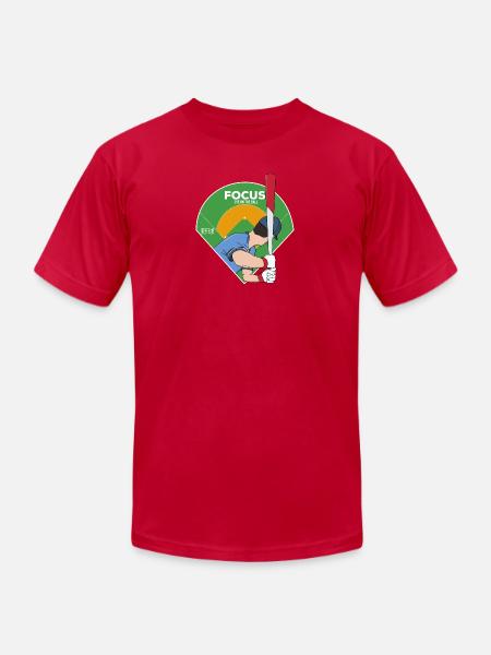 Focus Eye on the Ball Baseball - Unisex Jersey T-Shirt by Bella + Canvas - red