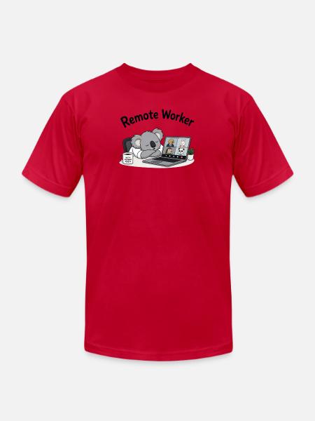 Remote Worker - Unisex Jersey T-Shirt by Bella + Canvas - red
