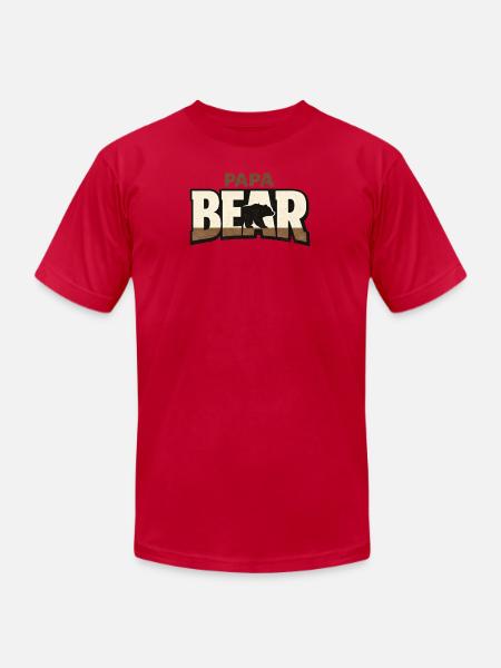 Papa Bear Rustic Logo - Unisex Jersey T-Shirt by Bella + Canvas - red