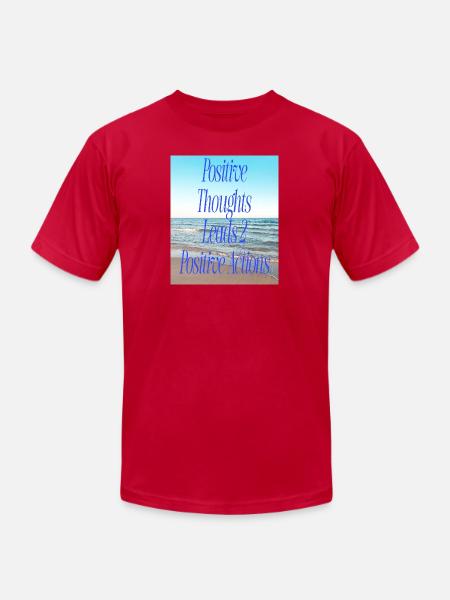 Positive Thoughts, Positive Actions - Unisex Jersey T-Shirt by Bella + Canvas - red