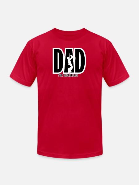 Dad Superhero Silhouette - Unisex Jersey T-Shirt by Bella + Canvas - red