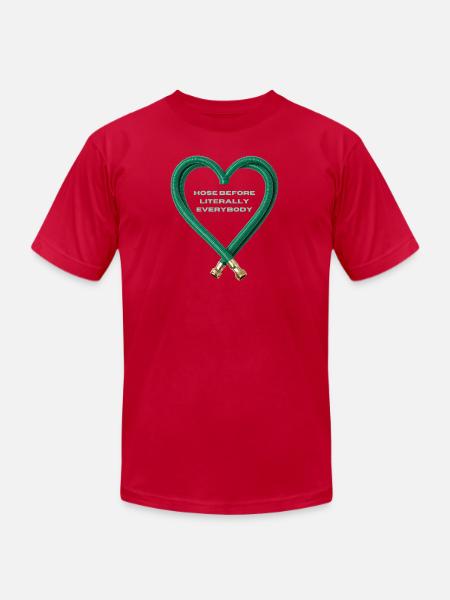Hose Heart Humor - Unisex Jersey T-Shirt by Bella + Canvas - red