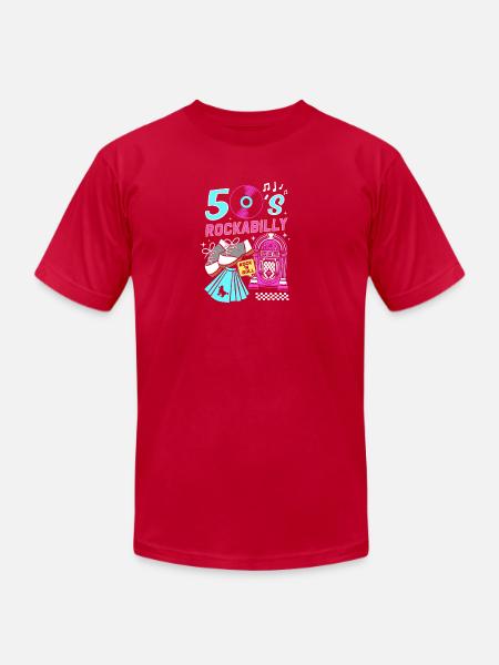 Sock Hop Party Rockabilly - Unisex Jersey T-Shirt by Bella + Canvas - red