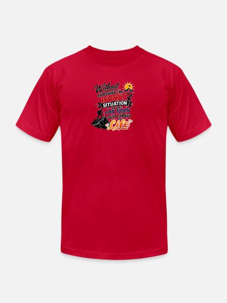 Crossing Worst to Reach Life Peak - Unisex Jersey T-Shirt by Bella + Canvas - red